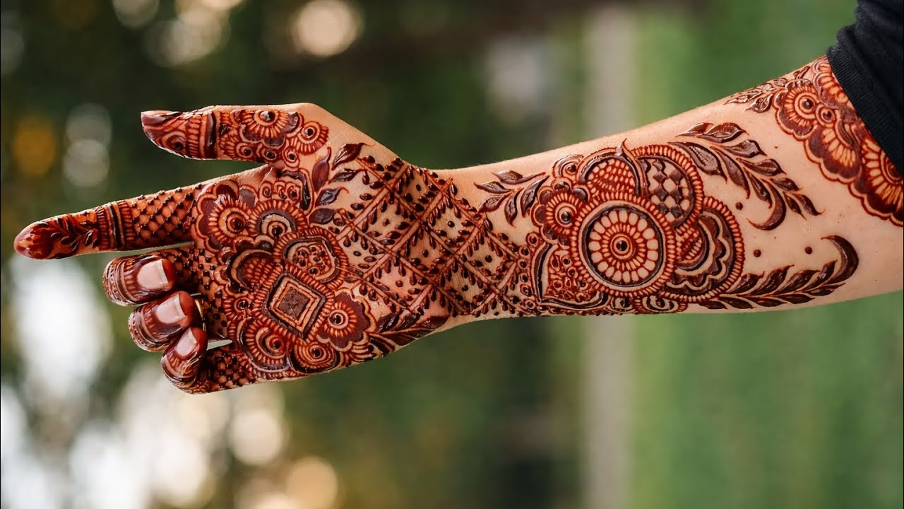 Dubai Latest Gulf Mehndi Design 2026 | Intricate Leaf & Checks Henna | Step by Step Tutorial