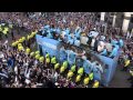Manchester City Champions Parade above Bem Brasil on Deansgate