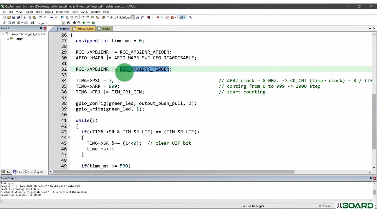 ‫آموزش میکروکنترلرهای STM32 - ساخت تأخیر با تایمر در STM32 - YouTube