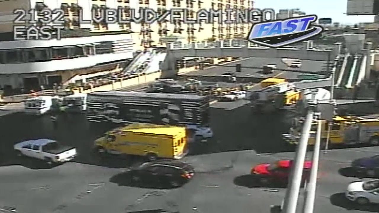 Multiple vehicle crash reported on Las Vegas Strip - YouTube