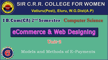 6. B.Com(CA) 1/2 - eCommerce & Web Designing - Unit 2 -Models and Methods of E–Payments