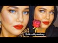 Classic bold red lip makeup tutorial  afroze ali