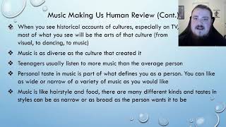 Music Appreciation 1/25: Start of Review for First Quiz