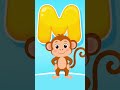 M for Monkey | Alphabet Animals for Kids #shorts