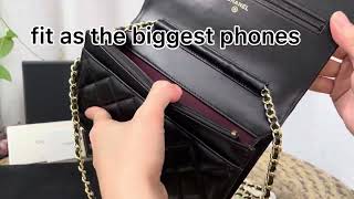 Chanel Classic Wallet On Chain WOC Magnetic Closure Lambskin Bag Review #chanelwoc