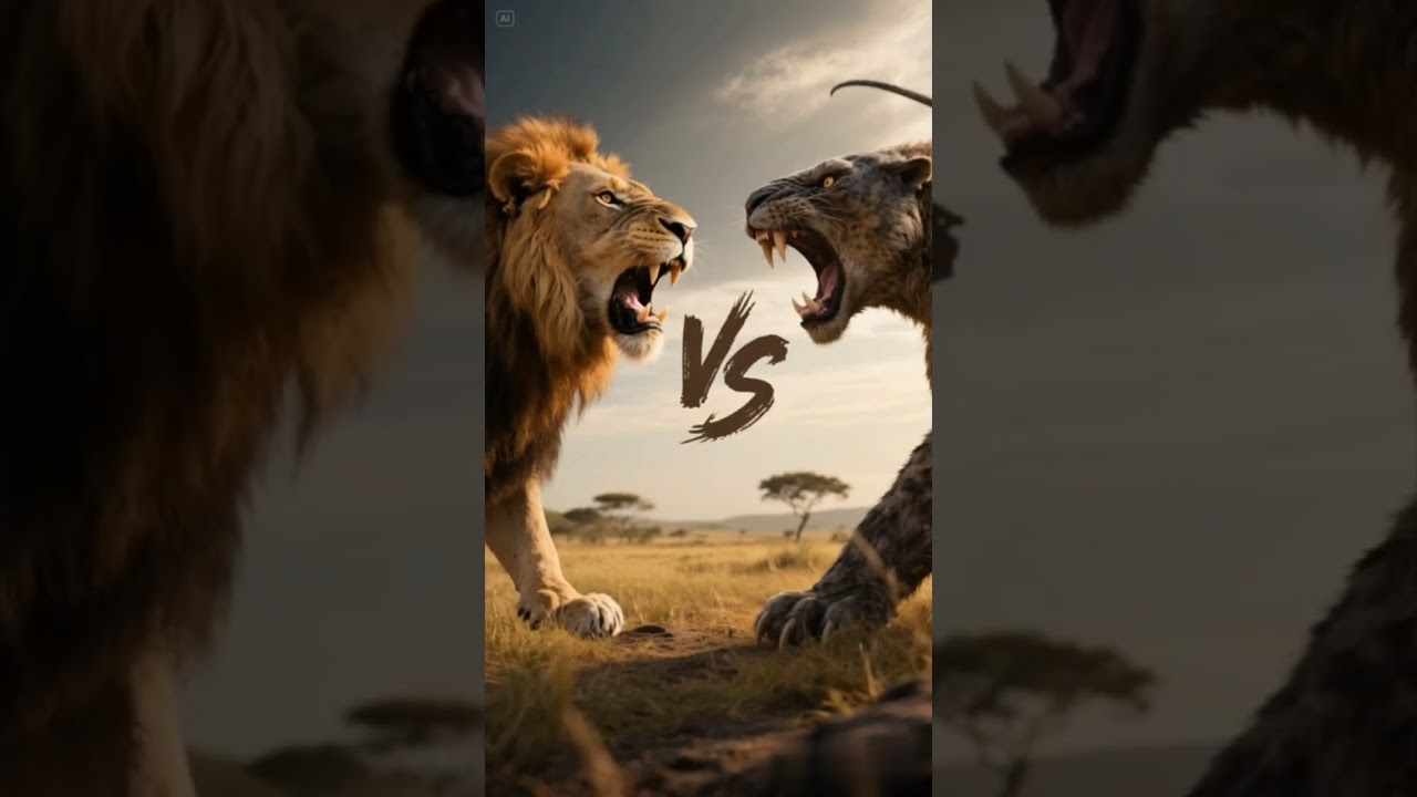 Smilodon VS  lion  