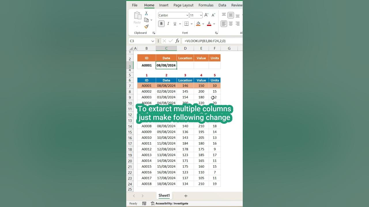 Use vlookup with this advanced technique for dynamic search in excel