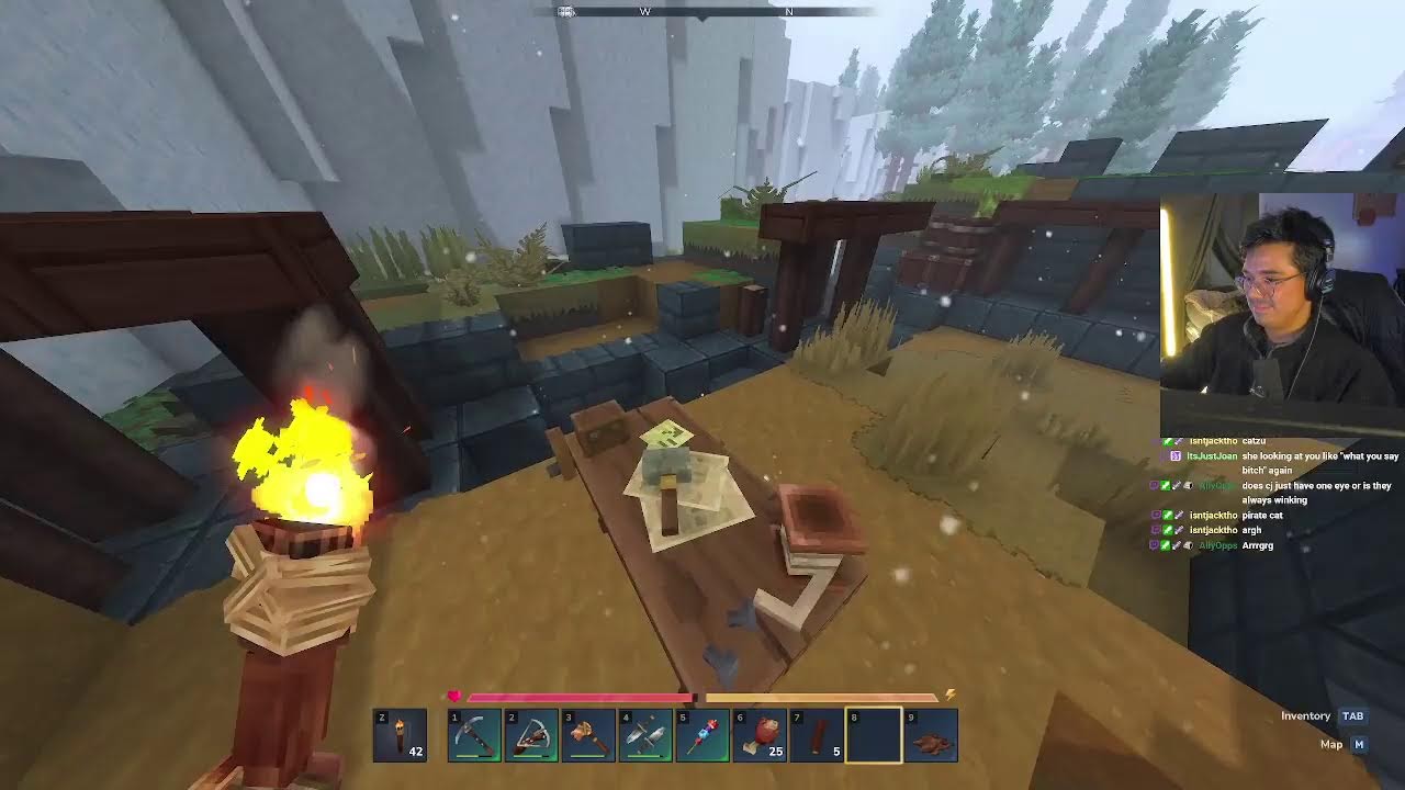 hytale but im exploring with the lady.