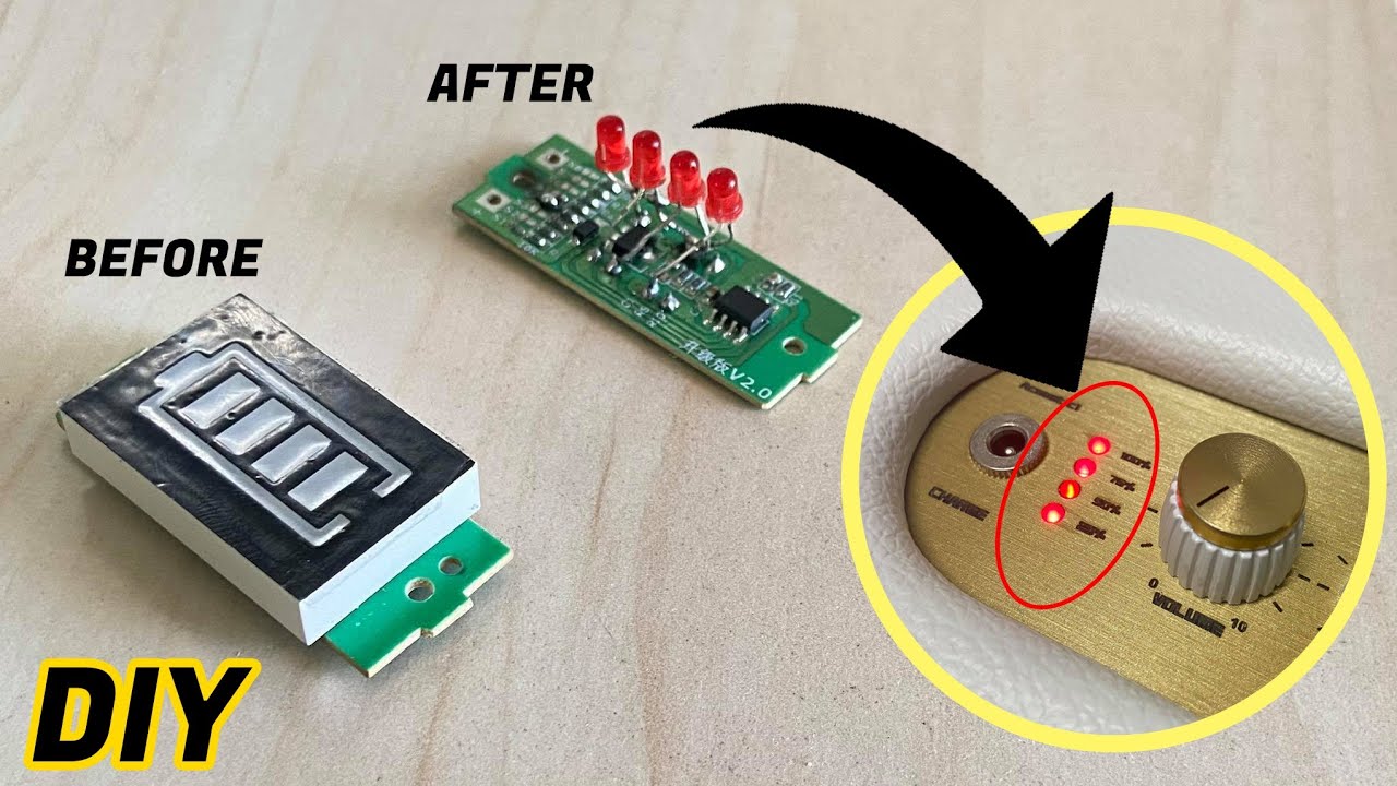 สอนต่อหลอดLED วัดระดับแบตลิเธียม สำหรับลำโพงบลูทูธDiy