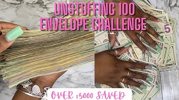 100 Envelope Challenge Completed! |UNSTUFFING 100 envelope challenge | How to Save $5000