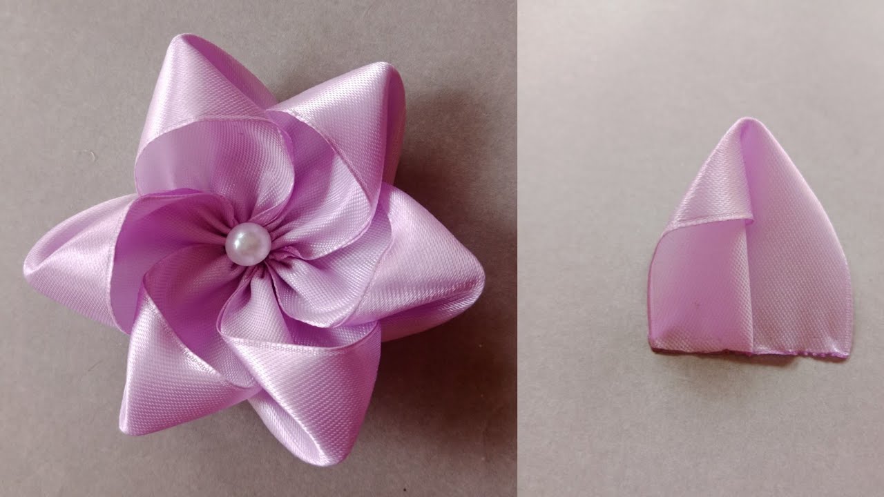 How to make an adorable ribbon flower / flower making ideas diy craft