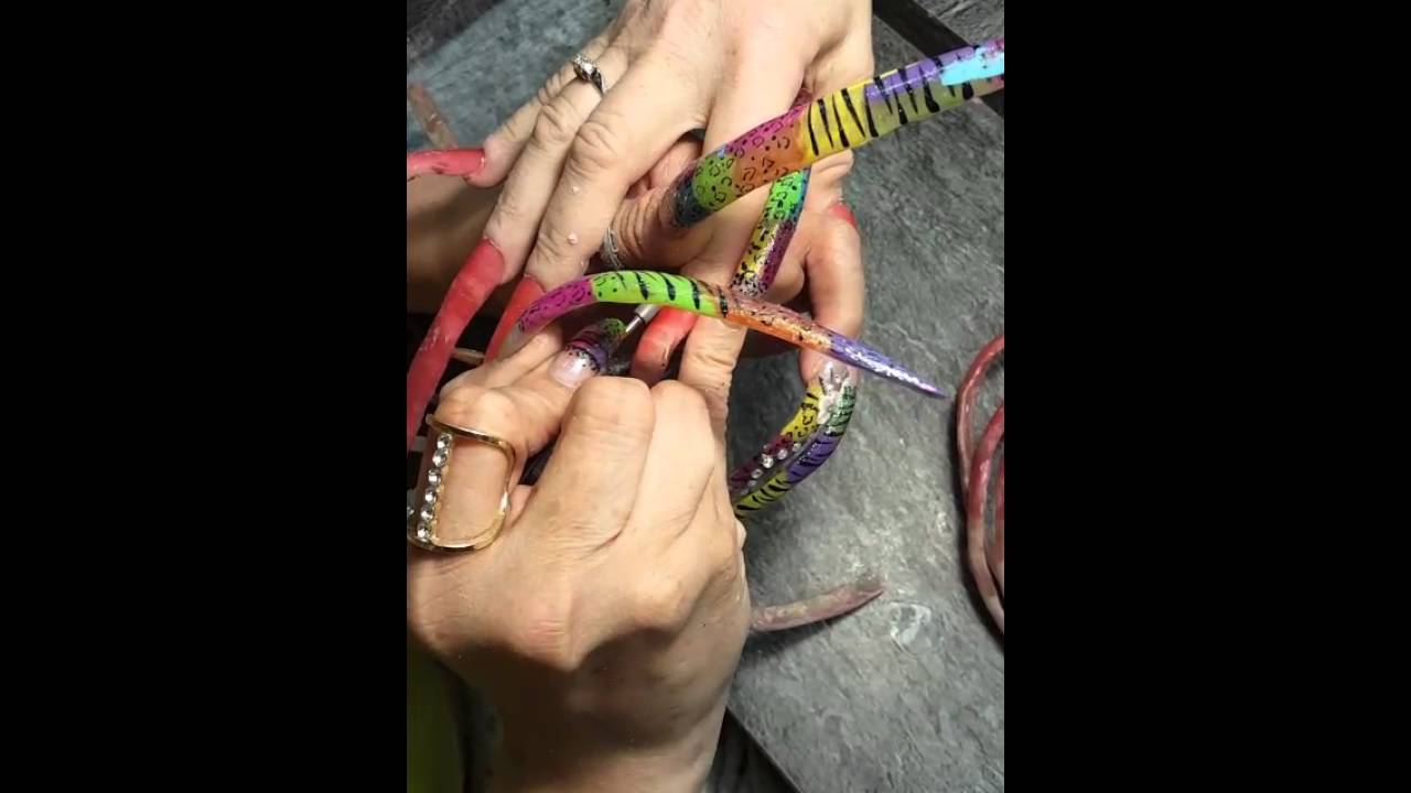 How to file extremely long nails with a electric drill.