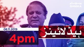 Samaa Headlines - 4PM - 08 November 2019