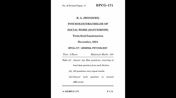 BPCG–171 Dec 2024 | IGNOU Previous Year Question Paper