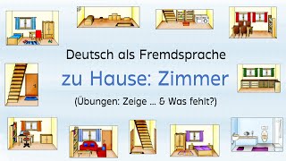 Deutsch lernen: zu Hause - Zimmer (Lernvideo, Deutsch als Fremdsprache)