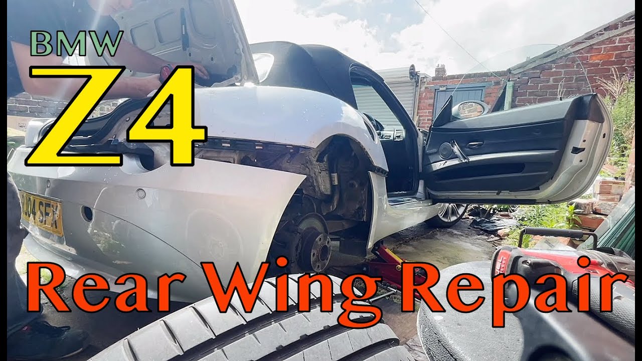 BMW Z4 Rear Wing Fender Repair Part 20 YouTube