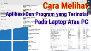 How to view installed Apps and Programs on your laptop or PC