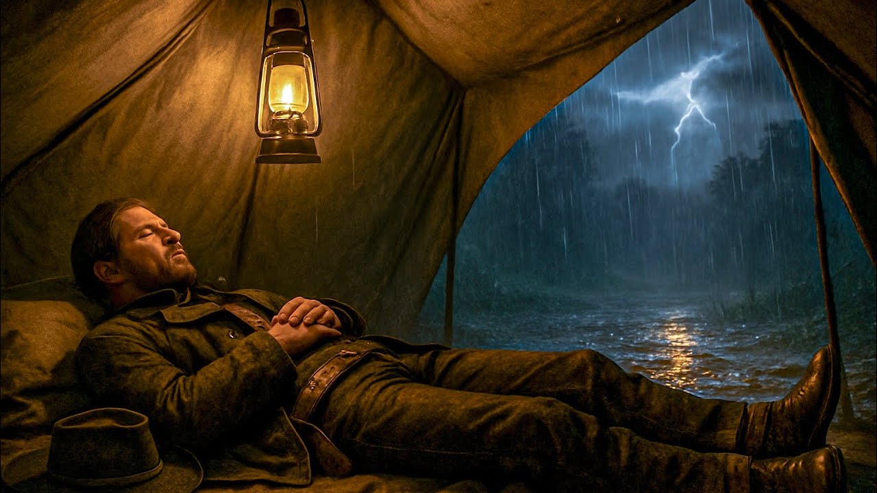 Camping Alone in the Wilderness Tent During Heavy Thunderstorm Night With Arthur|RDR2 ASMR 