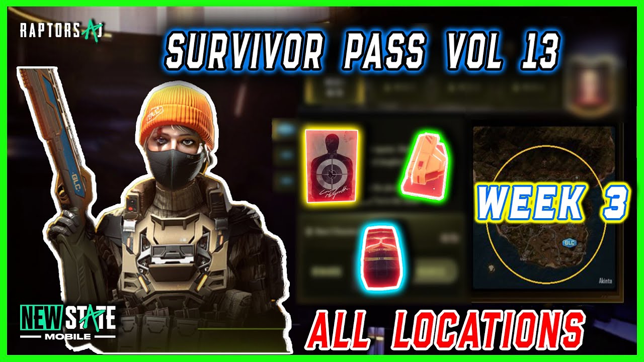 PUBG NEW STATE VOL 13 WEEK 3 STORY MISSIONS | ALL LOCATIONS | 4K | NEW MAP AKINTA