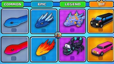 Snake clash.io : Common vs Epic vs Legend vs Vip Snake Skin