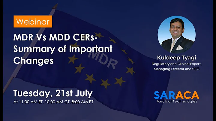 Best Practices to Write a EU MDR Clinical Evaluation Report (CER) - A Webinar Video SARACASolutions