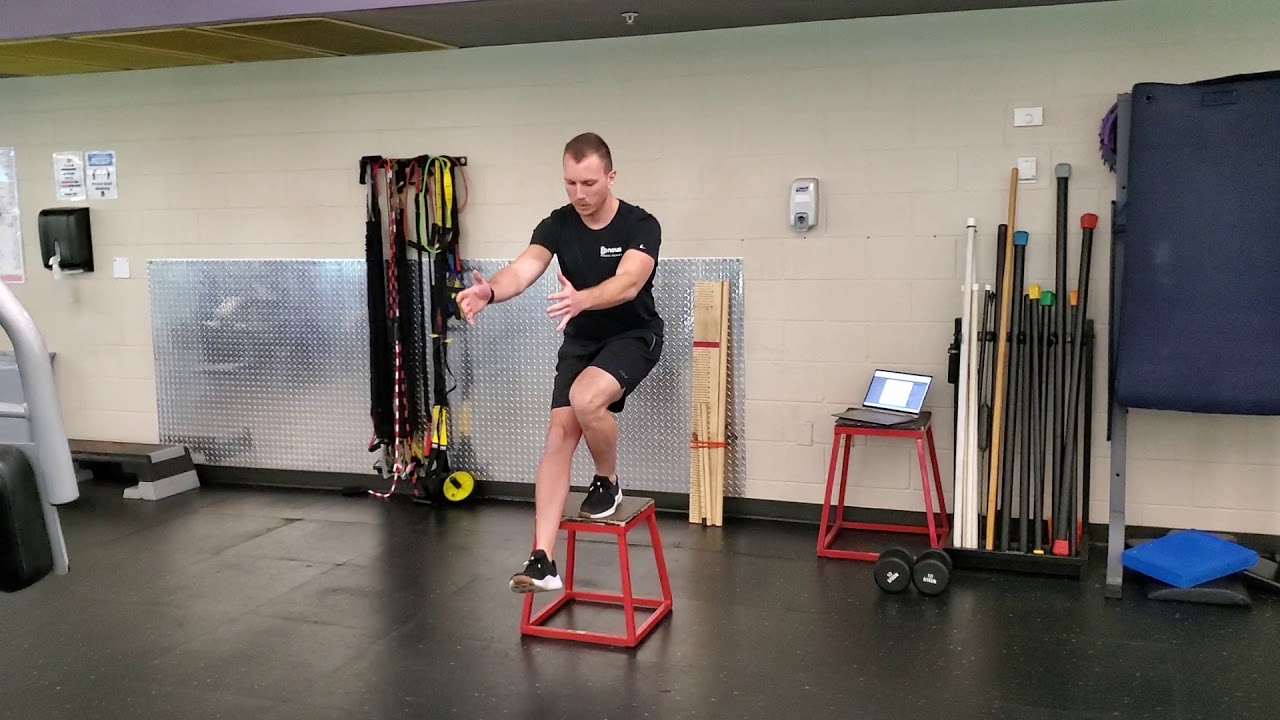 Single Leg Squat (Contralateral Knee Extended, Off Box)