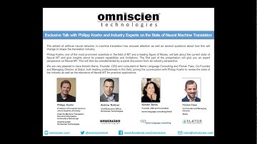 Exclusive Talk with Philipp Koehn and Industry Experts on the State of Neural Machine Translation