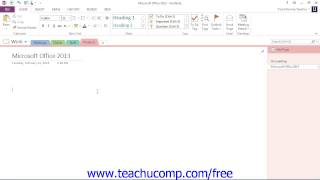 OneNote 2013 Tutorial Creating a Basic Note Microsoft Training Lesson 3.1