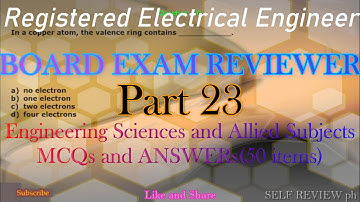 REE Board Exam Reviewer (ESAS Part 23) : 50 - Items || Objective type Questions and Answers.