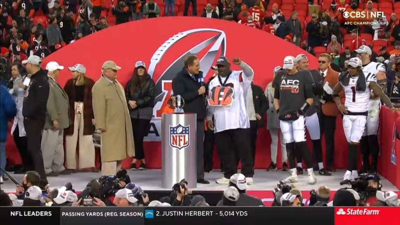 Bengals AFC Championship Trophy Presentation 