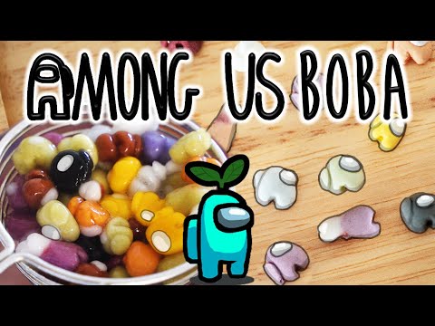 AMONG US BOBA from scratch?! | 12 Natural colors BOBA RECIPE