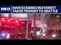 Everett stabbing victim takes transit to Seattle hospital