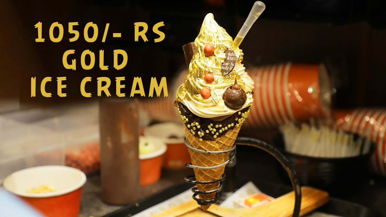 Costliest - Gold Ice Cream (RS 1050 ) in Hyderabad | Amazing Indian Food | Huber & Holly | Street Byte