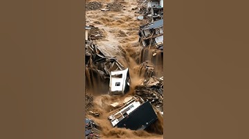 Landslide Strikes, Houses Collapse Downhill Instantly!