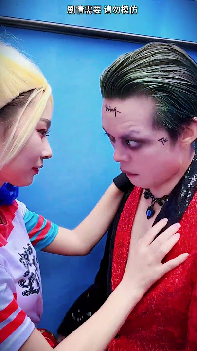 Mr. Joker is confused by Ms. Joker#clown #couple #shorts