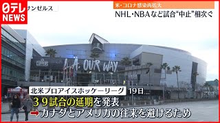 【アメリカ】プロスポーツの試合“中止”相次ぐ