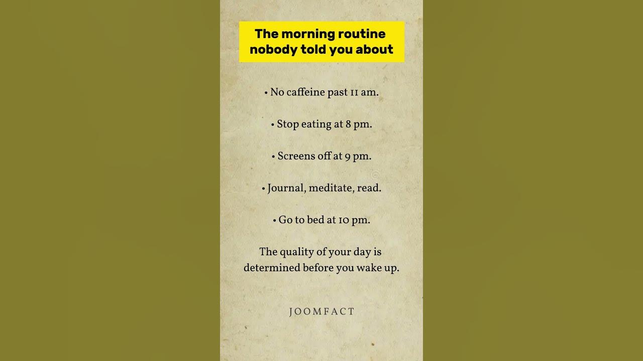 The morning routine nobody told you about ? YouTube