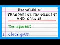 Light and Material: Exploring Transparency Translucency and Opacity