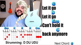 LET IT GO - Frozen (Ukulele Play Along with Chords and Lyrics) screenshot 4