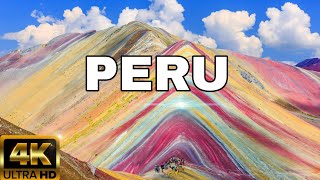 FLYING OVER PERU (4K UHD) - AMAZING BEAUTIFUL SCENERY &amp; RELAXING MUSIC