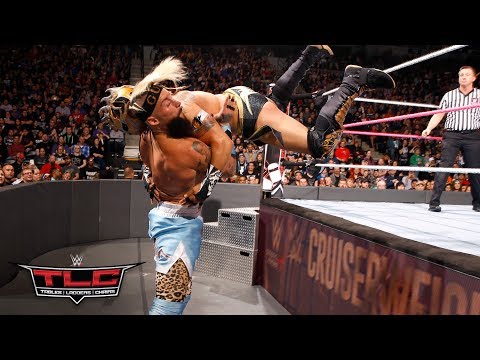 Kalisto flies head-first into Enzo Amore with a jaw-dropping dive through the ropes: WWE TLC 2017