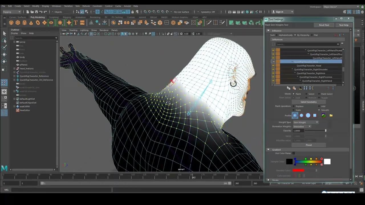 [Maya]paint skin weights_4(Maya全身刷权重_4) YouTube