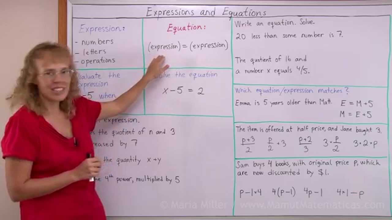 Que son expresiones y ecuaciones algebraicas - YouTube
