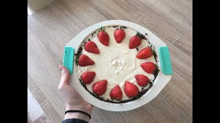 Фитнес чизкейк с клубникой и белым шоколадом. Худей. Без сладкого. Пп торт. Протеиновый чизкейк Фитнес чизкейк с клубникой и белым шоколадом. Худей. Без сладкого. Пп торт. Протеиновый чизкейк