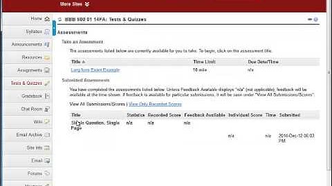 Introduction to Test and Quizzes for Students