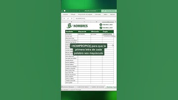 Función MAYÚSCULA, MINISCULA y PROPIO en #excel ⭐️⭐️⭐️⭐️⭐️
