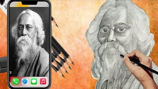 How to draw Rabindra nath Tagore | pencil sketch tutorial-part-2 || #drawing #art #sketch