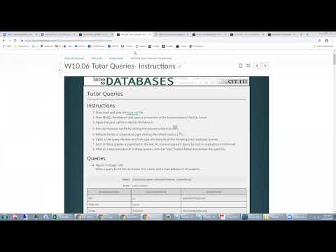 CIT-111 W10.06: Opening & Using tutor.sql in MySQL Workbench