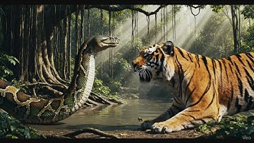 “Tiger vs Python – Clash of Jungle Predators”