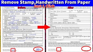 How to Remove the Document Stamp | Remove Signature From Document | Clean Any Written Document